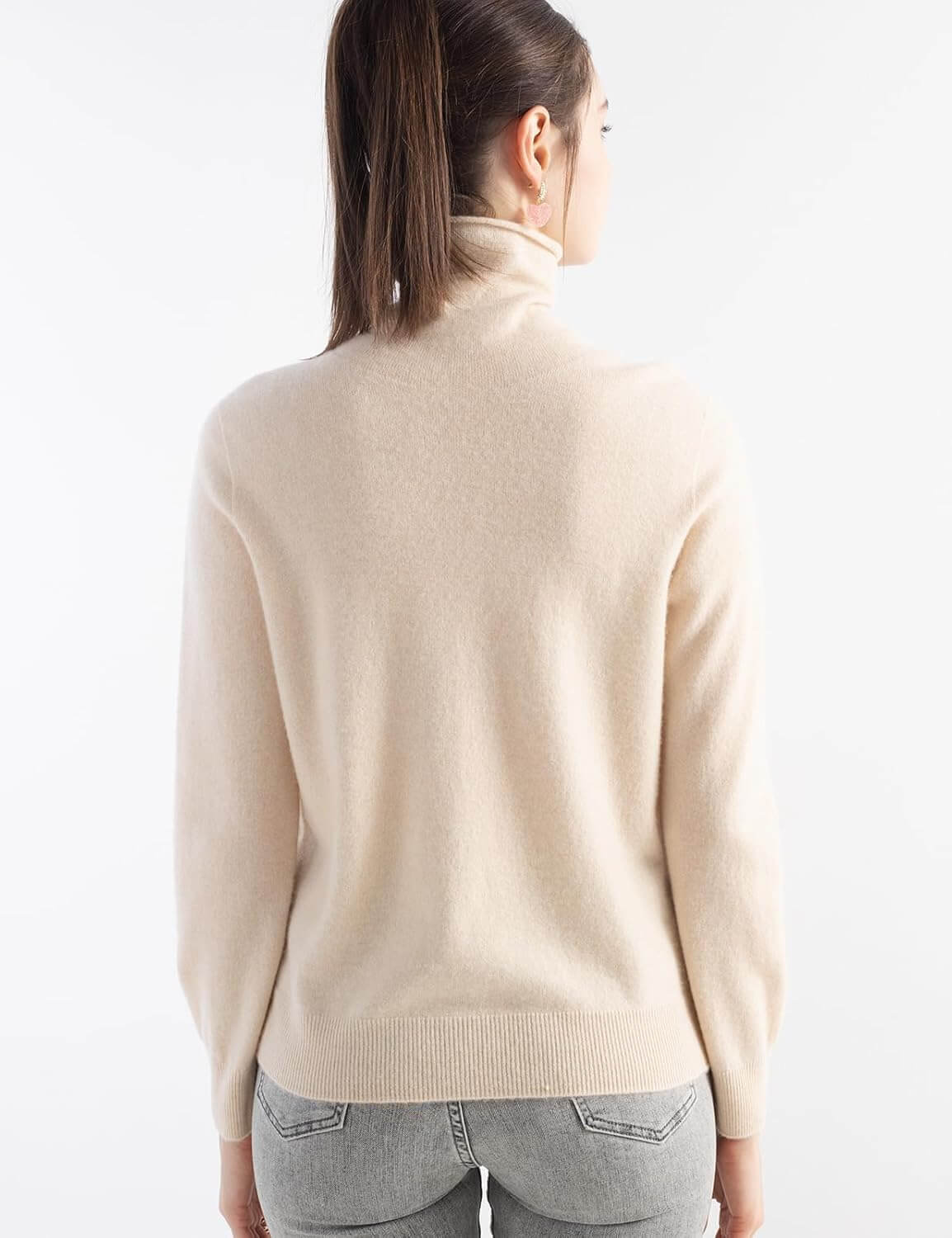 100% Pure Cashmere Women's Sweater Turtleneck Long Sleeve Warm Soft 2025 Fall Winter Knit Pullover