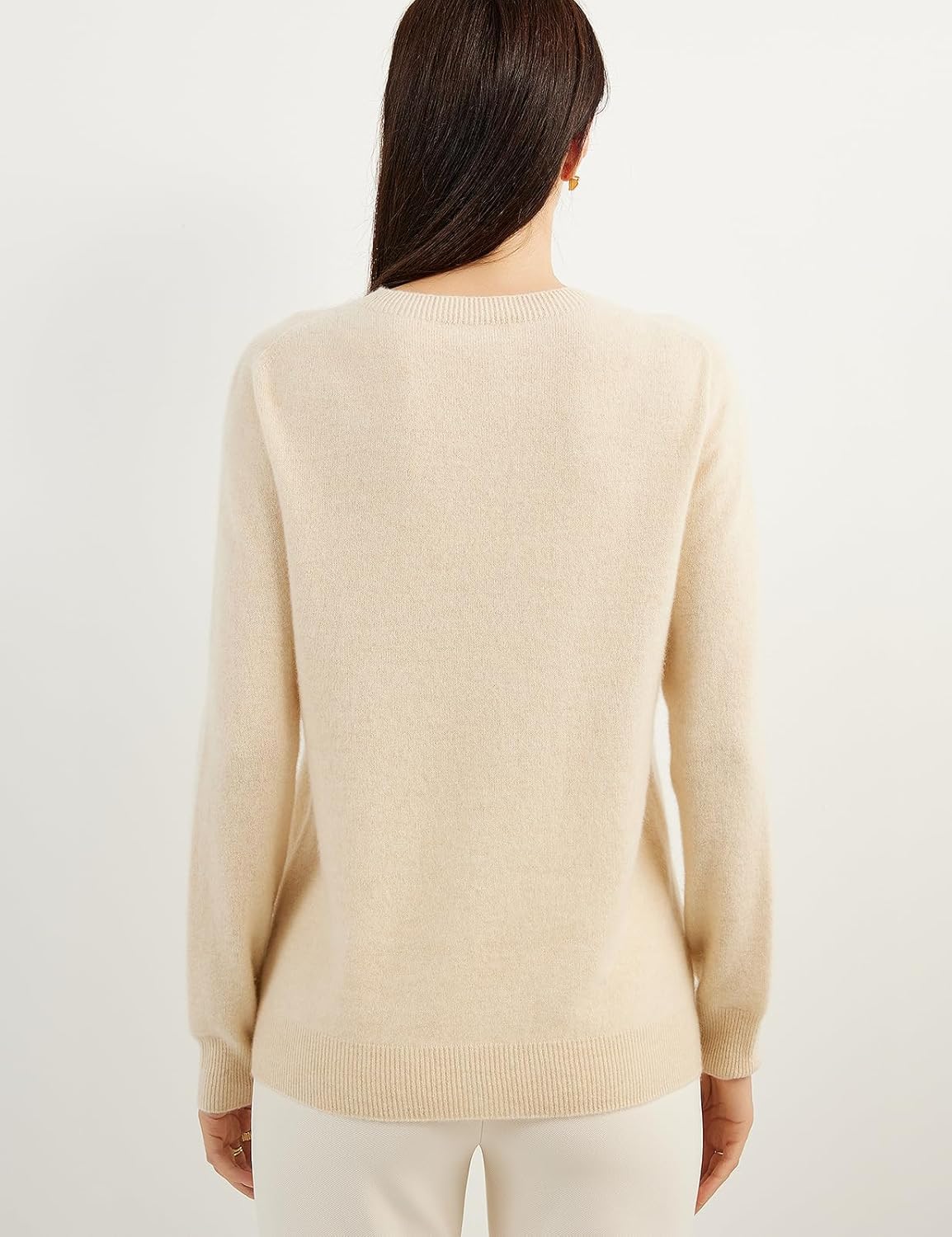 Women's 100% Pure Cashmere Sweater 2025 Fall Winter Crew Neck Long Sleeve Warm Soft Knitted Pullover