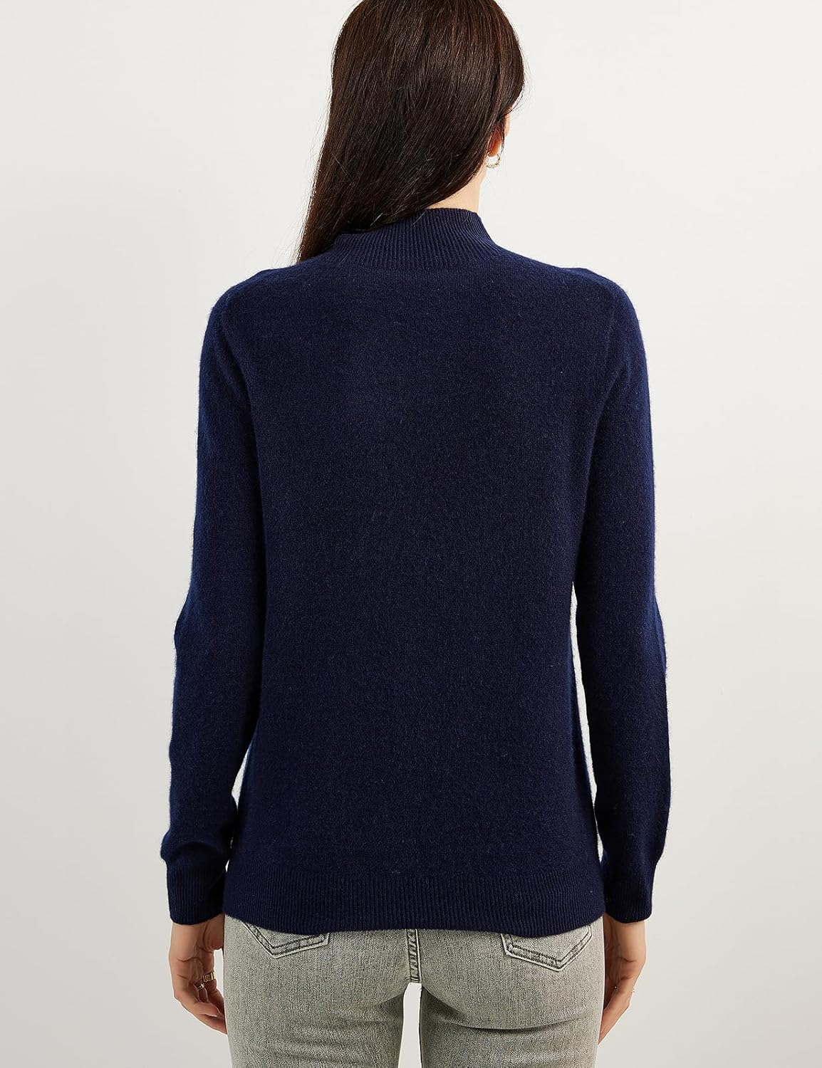 100% Pure Cashmere Women's Sweater Mock Neck Long Sleeve Warm Soft 2025 Fall Winter Knit Pullover