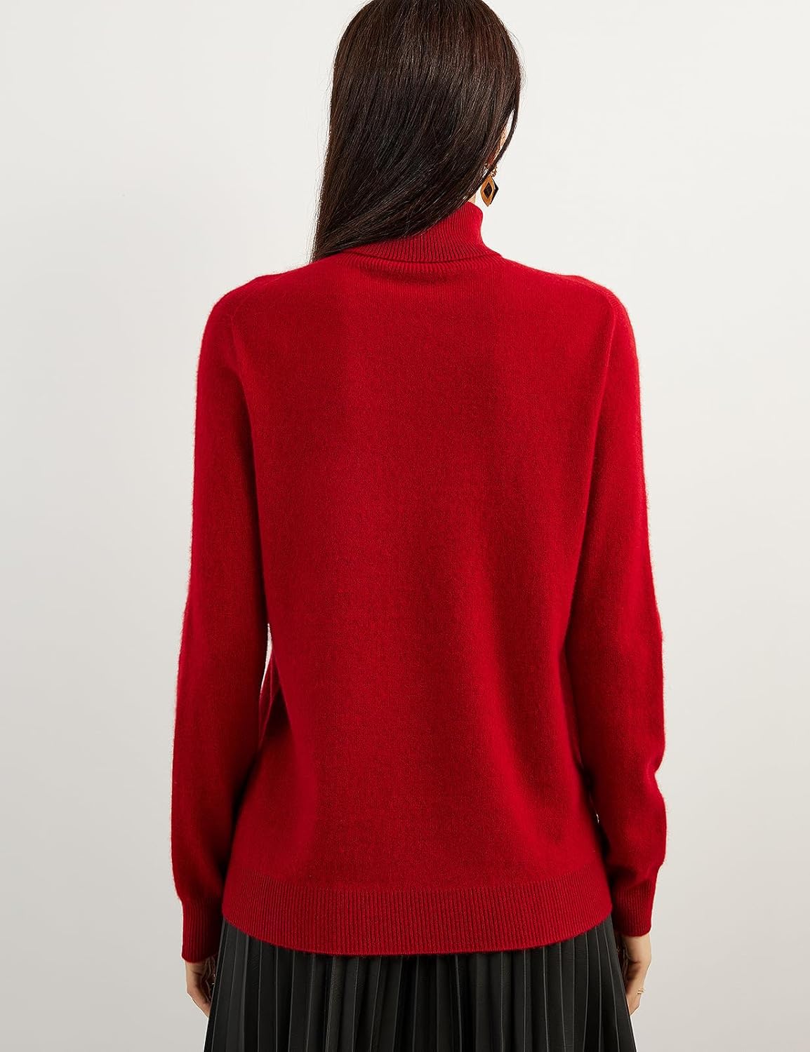Women's 100% Pure Cashmere Sweater Turtleneck Long Sleeve Warm Soft 2025 Fall Winter Knit Pullover