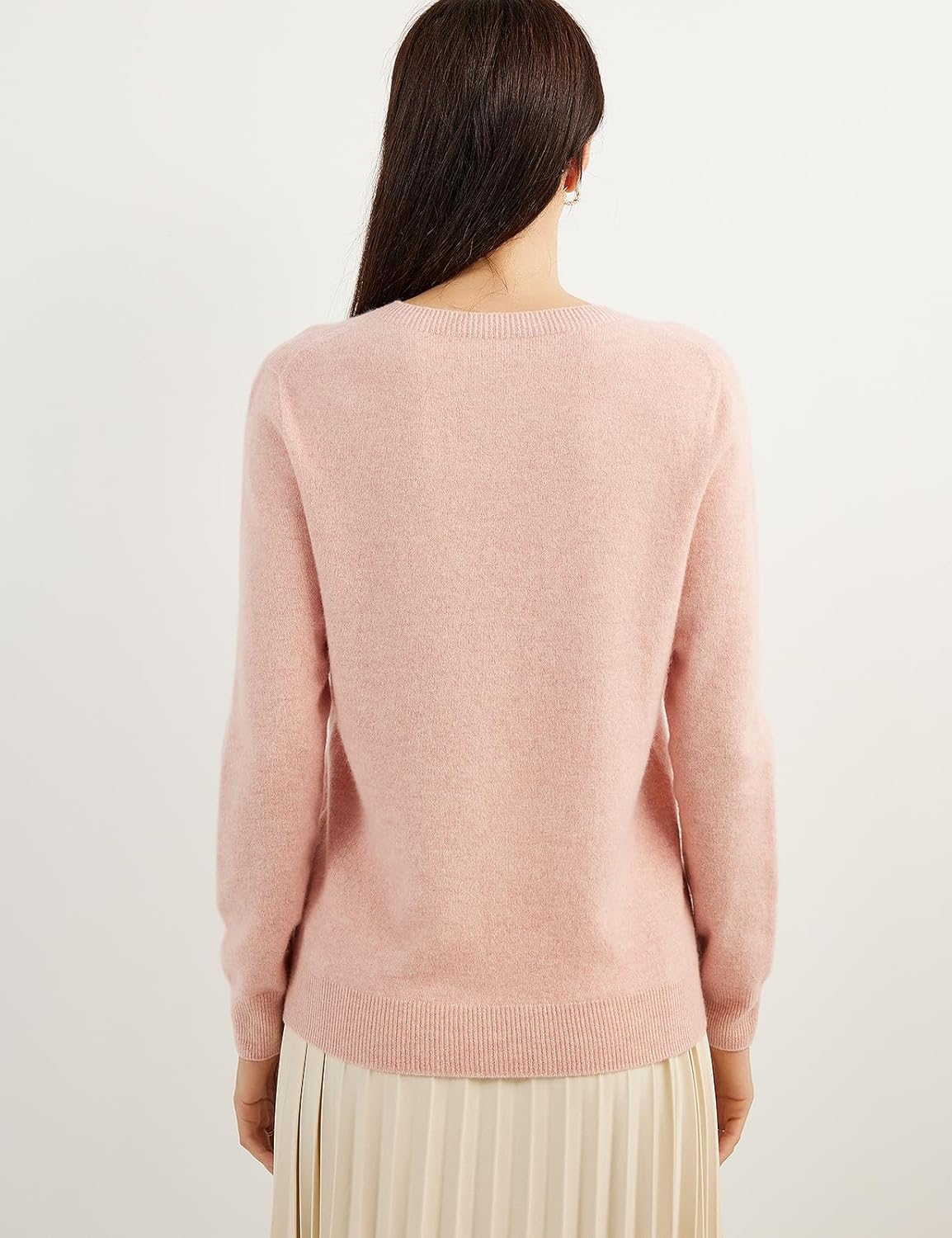 Women's 100% Pure Cashmere Sweater 2025 Fall Winter Crew Neck Long Sleeve Warm Soft Knitted Pullover