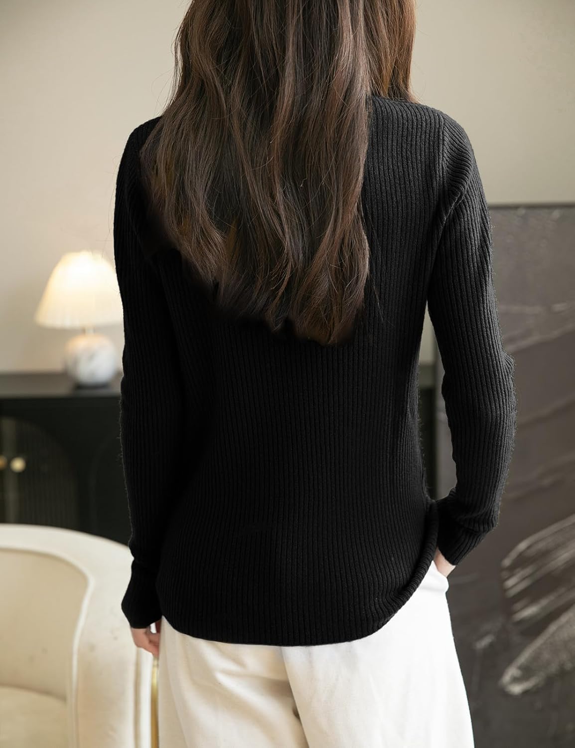Women's 100% Merino Wool Sweater 2025 Fall Winter Crew Neck Long Sleeve Warm Soft Ribbed Knit Pullover Sweater