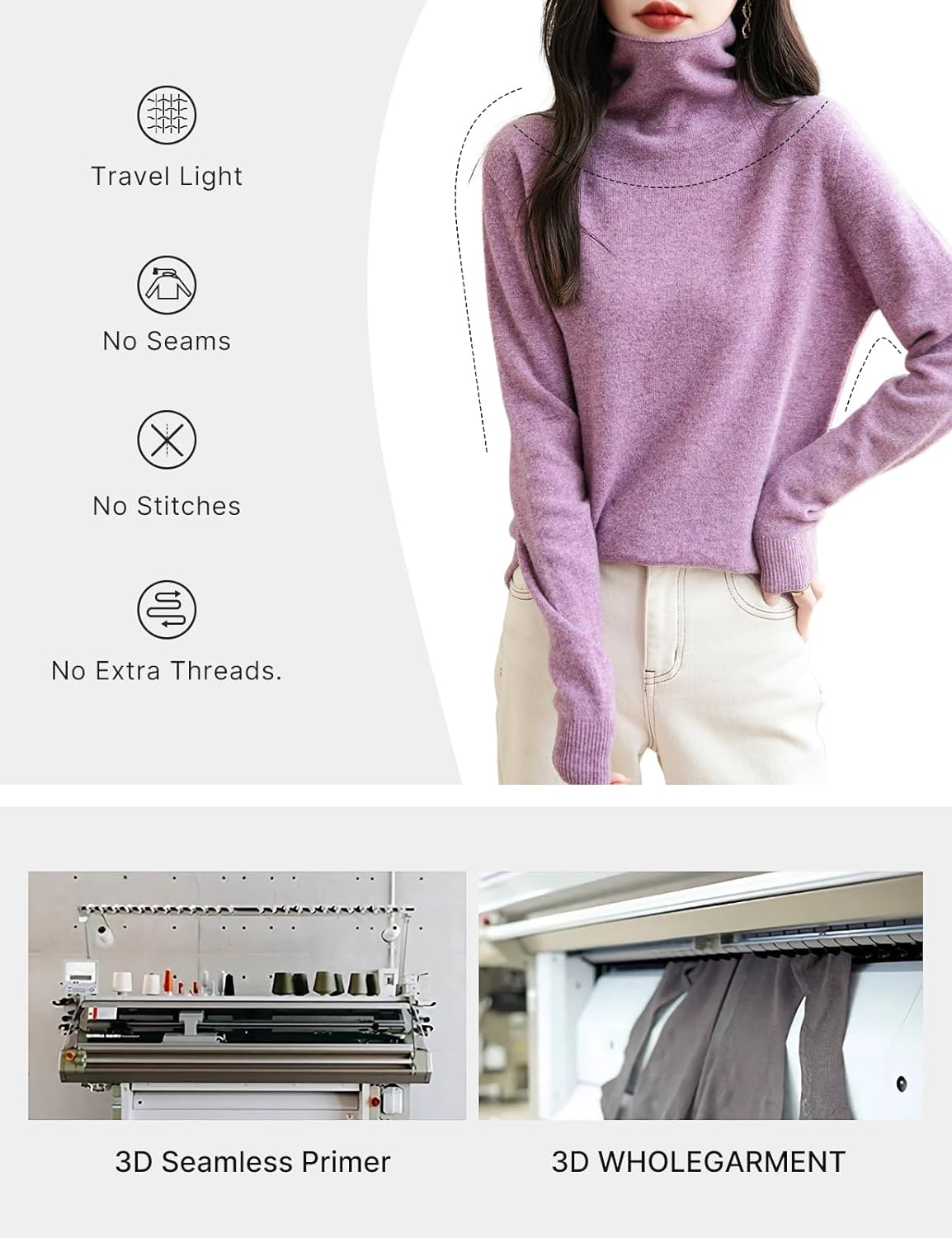 Chanyarn Women's 100% Merino Wool Seamless Sweater Turtleneck First-Line Ready to Wear Long Sleeve Knitted Pullover Tops