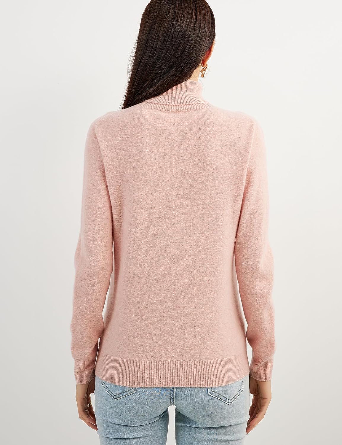 Women's 100% Pure Cashmere Sweater Turtleneck Long Sleeve Warm Soft 2025 Fall Winter Knit Pullover