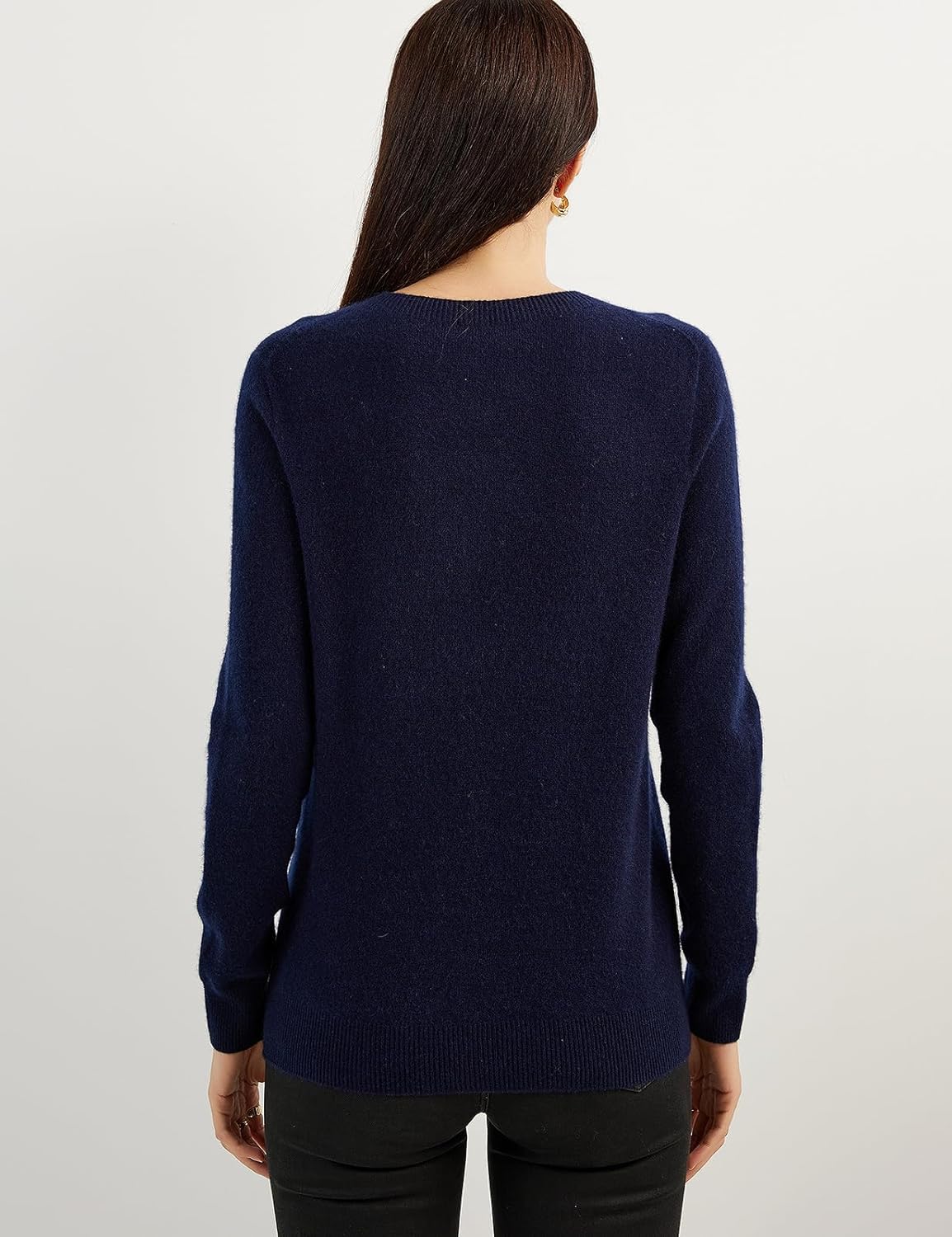 Women's 100% Pure Cashmere Sweater 2025 Fall Winter Crew Neck Long Sleeve Warm Soft Knitted Pullover