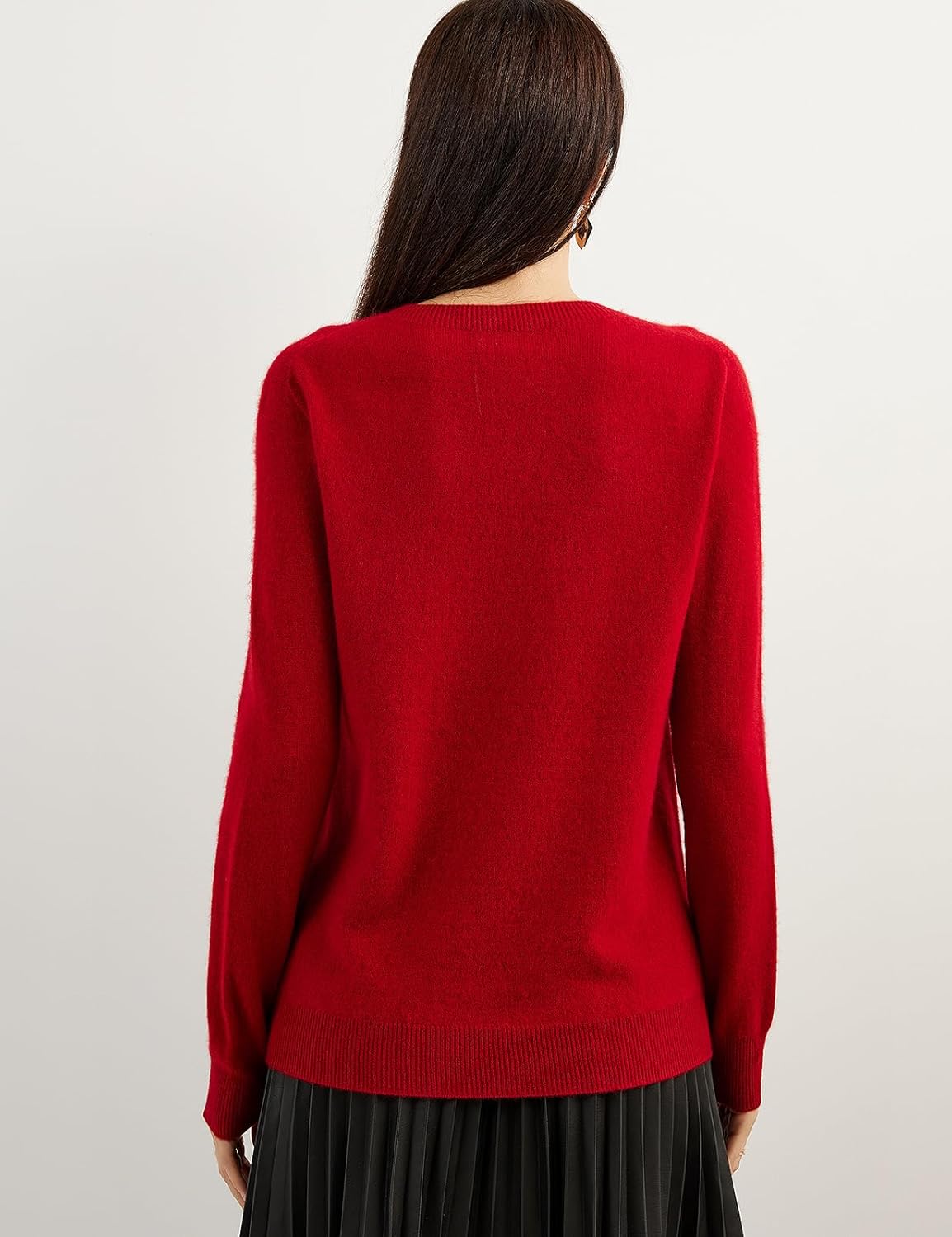 Women's 100% Pure Cashmere Sweater 2025 Fall Winter Crew Neck Long Sleeve Warm Soft Knitted Pullover
