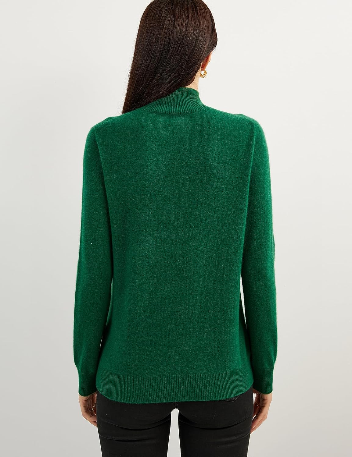100% Pure Cashmere Women's Sweater Mock Neck Long Sleeve Warm Soft 2025 Fall Winter Knit Pullover