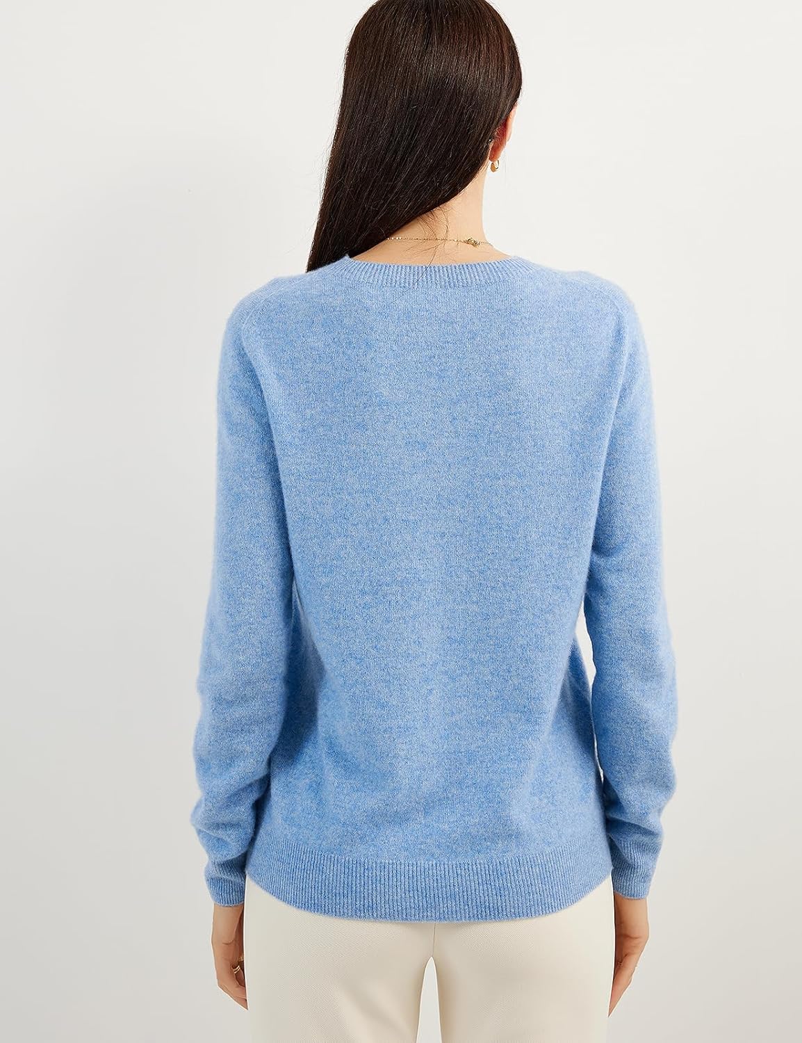 Women's 100% Pure Cashmere Sweater 2025 Fall Winter Crew Neck Long Sleeve Warm Soft Knitted Pullover