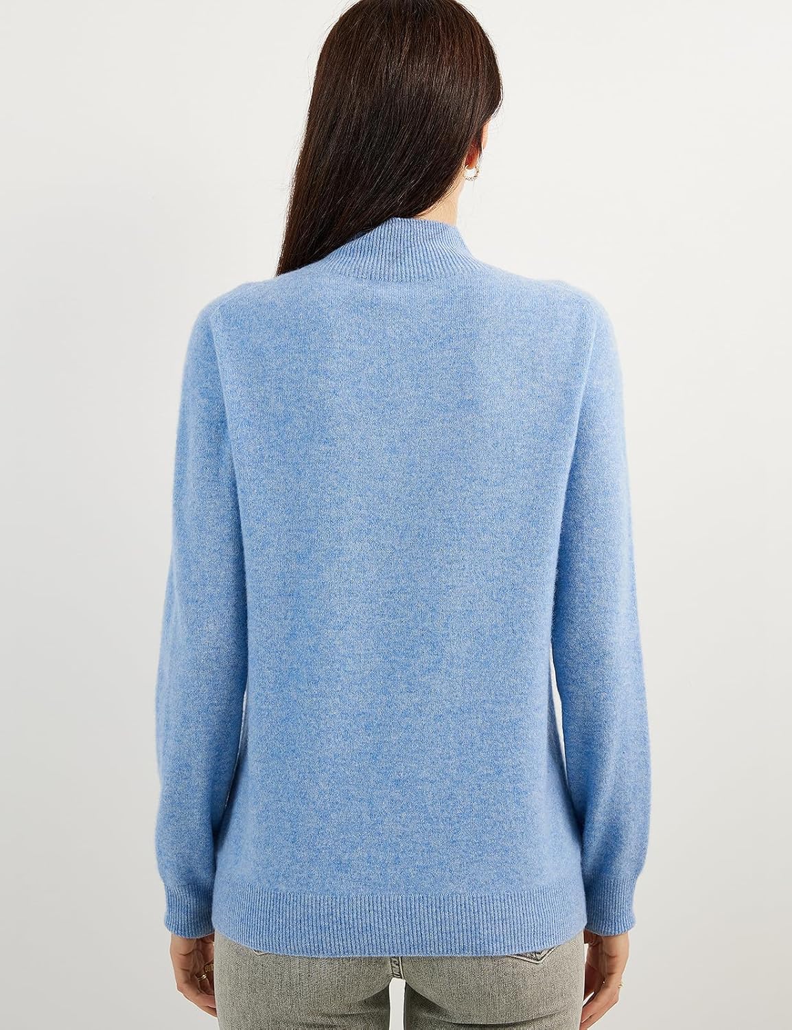 100% Pure Cashmere Women's Sweater Mock Neck Long Sleeve Warm Soft 2025 Fall Winter Knit Pullover