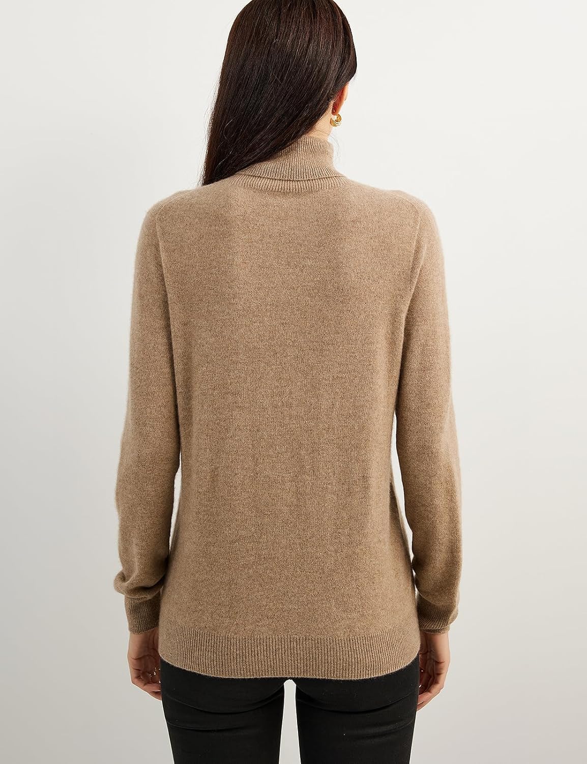 Women's 100% Pure Cashmere Sweater Turtleneck Long Sleeve Warm Soft 2025 Fall Winter Knit Pullover