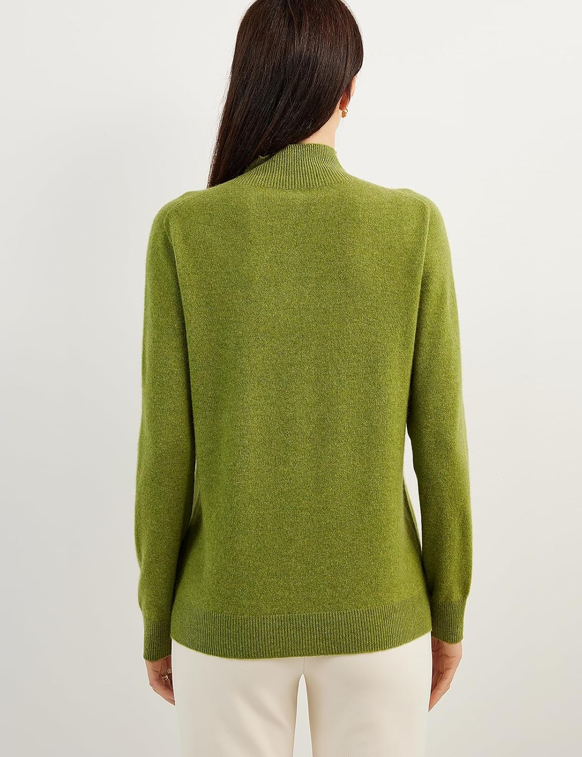 100% Pure Cashmere Women's Sweater Mock Neck Long Sleeve Warm Soft 2025 Fall Winter Knit Pullover