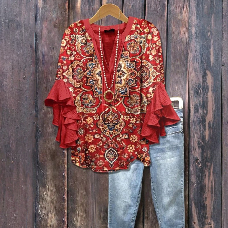Ruchesblouse | Oogstrood