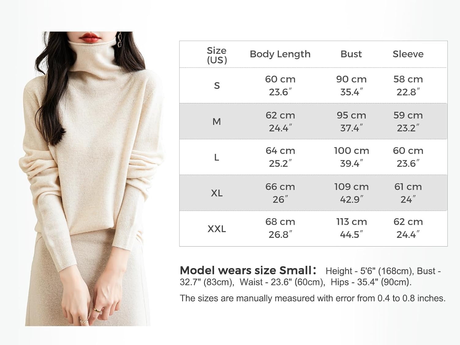 Chanyarn Women's 100% Merino Wool Seamless Sweater Turtleneck First-Line Ready to Wear Long Sleeve Knitted Pullover Tops