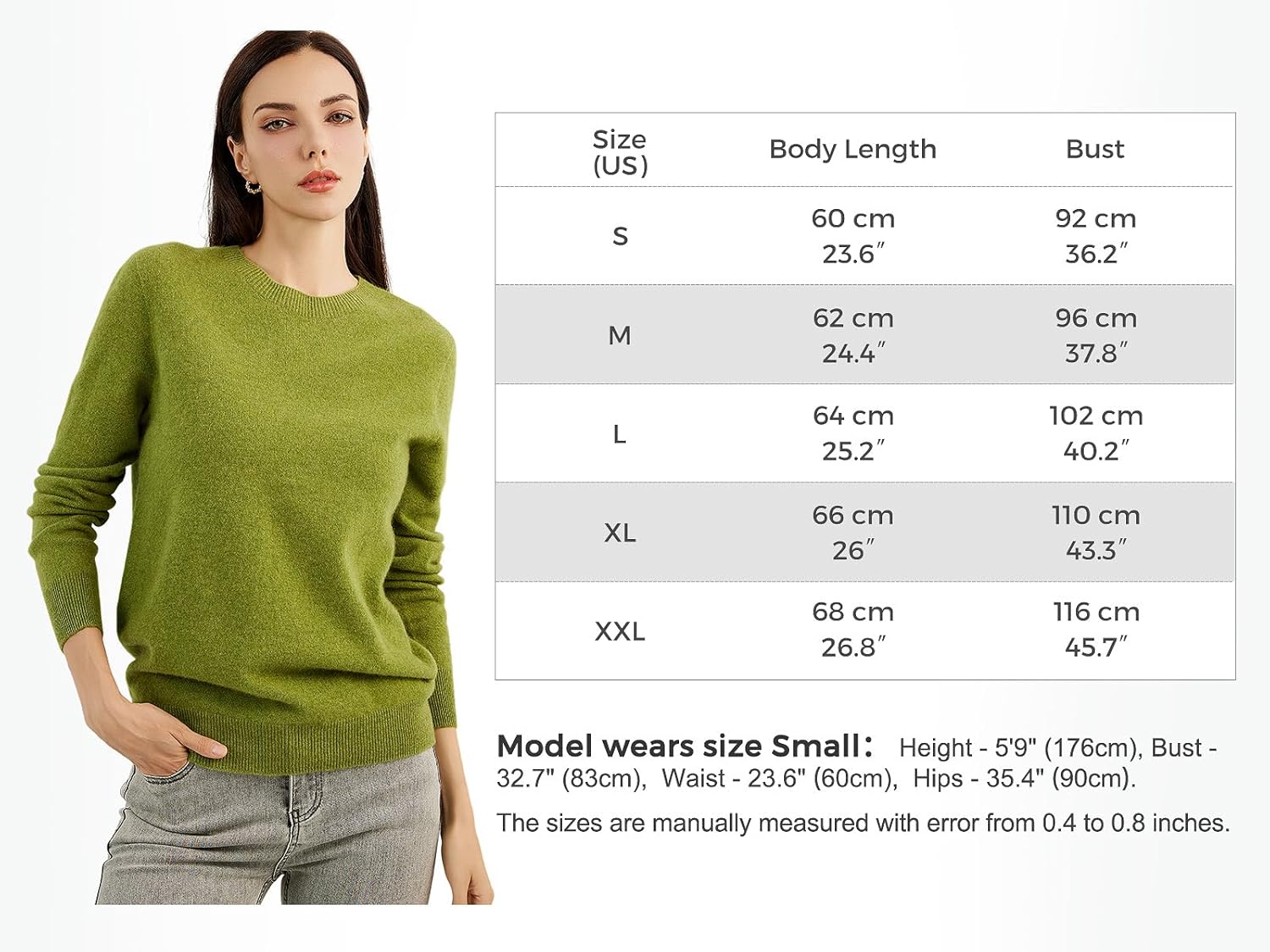 Women's 100% Pure Cashmere Sweater 2025 Fall Winter Crew Neck Long Sleeve Warm Soft Knitted Pullover