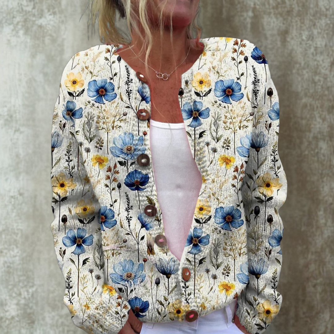 Kunstig Knoopvest Blauwe Bloemen