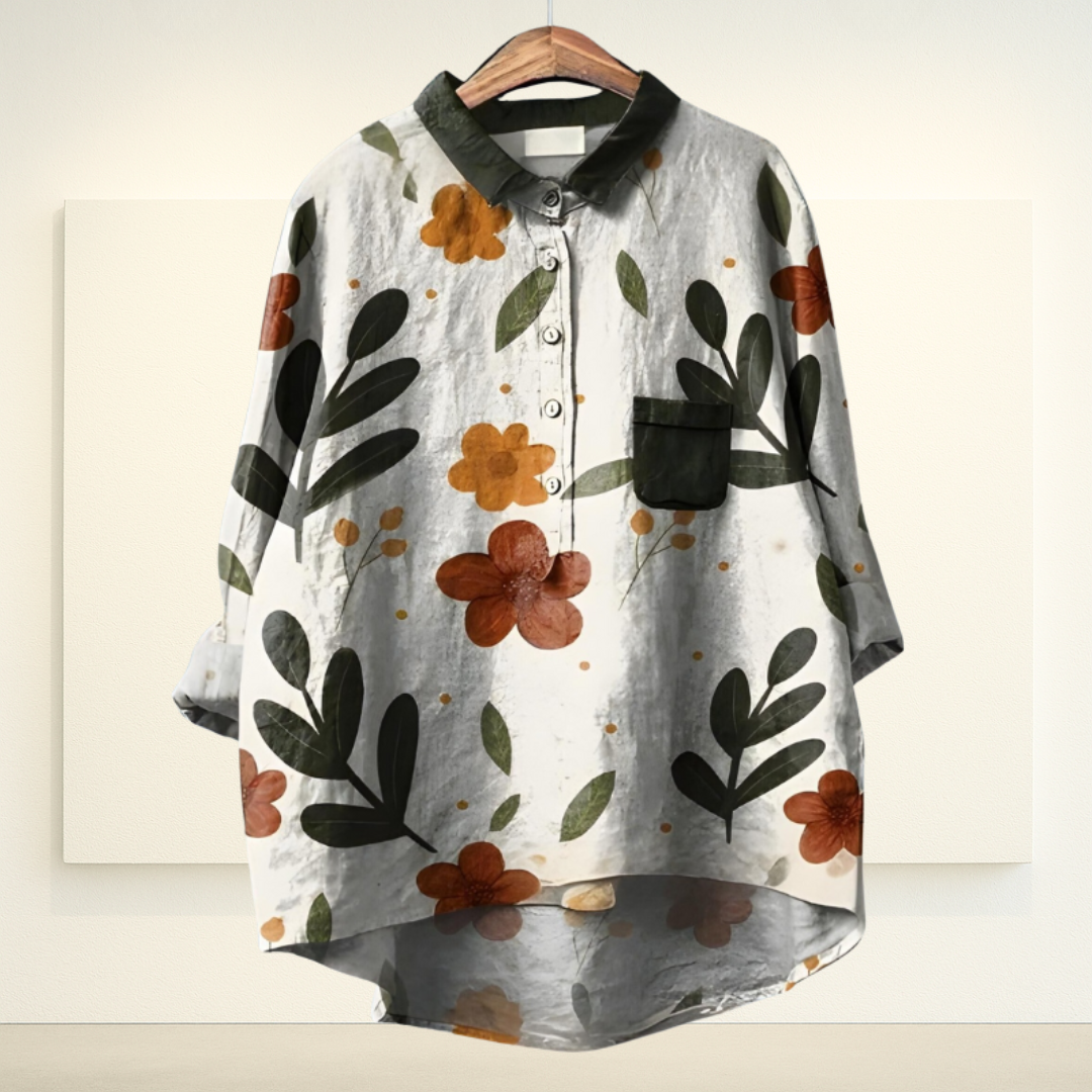 Kunst op Blouse | Abstracte Bladeren