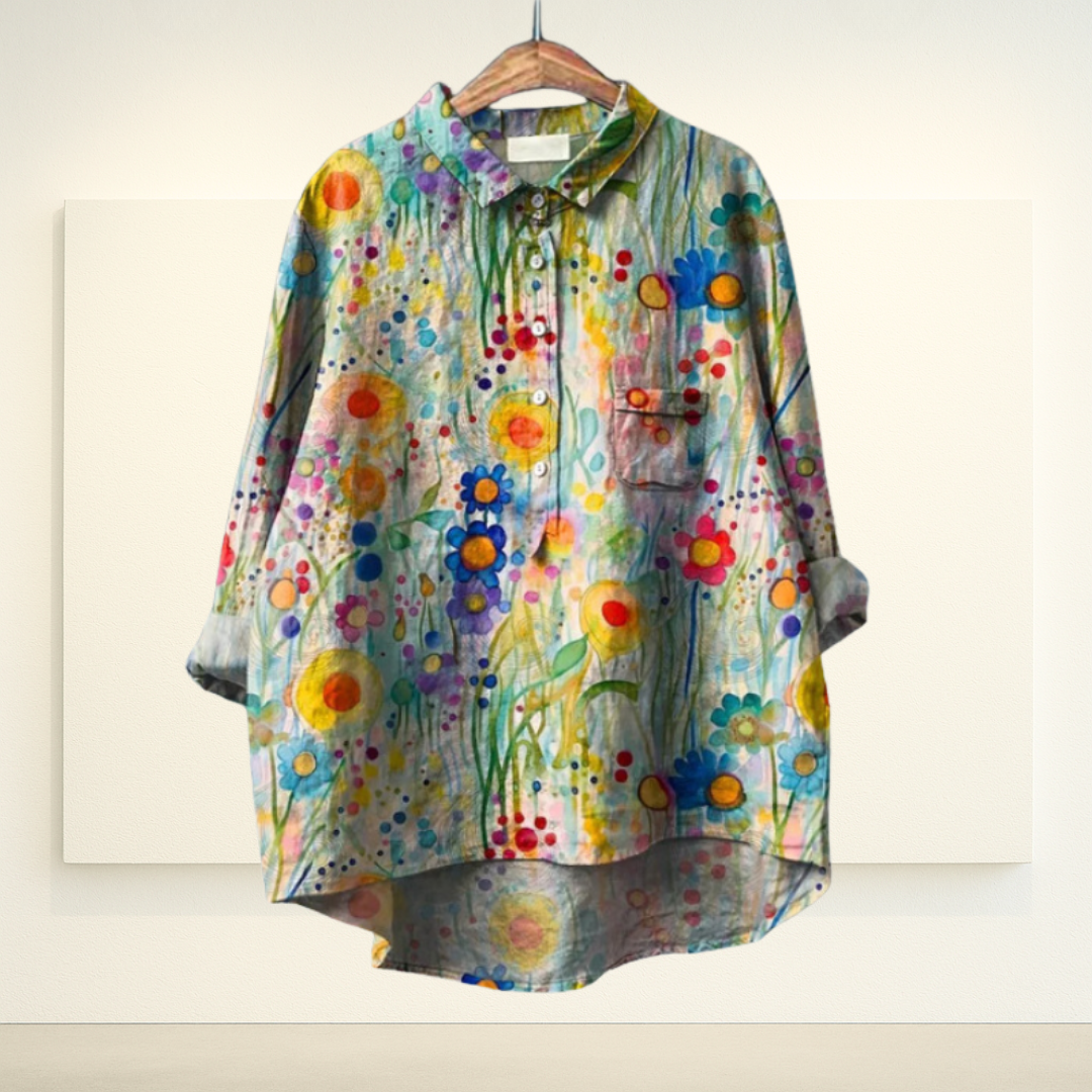 Kunst op Blouse | Kleurenveld in Beweging