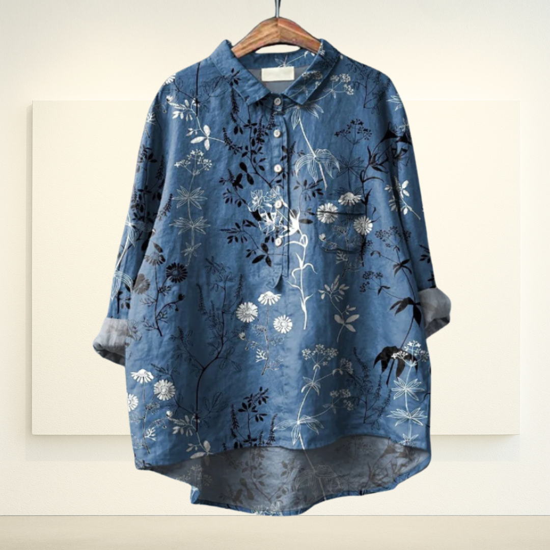 Kunst op Blouse | Middernacht Flora