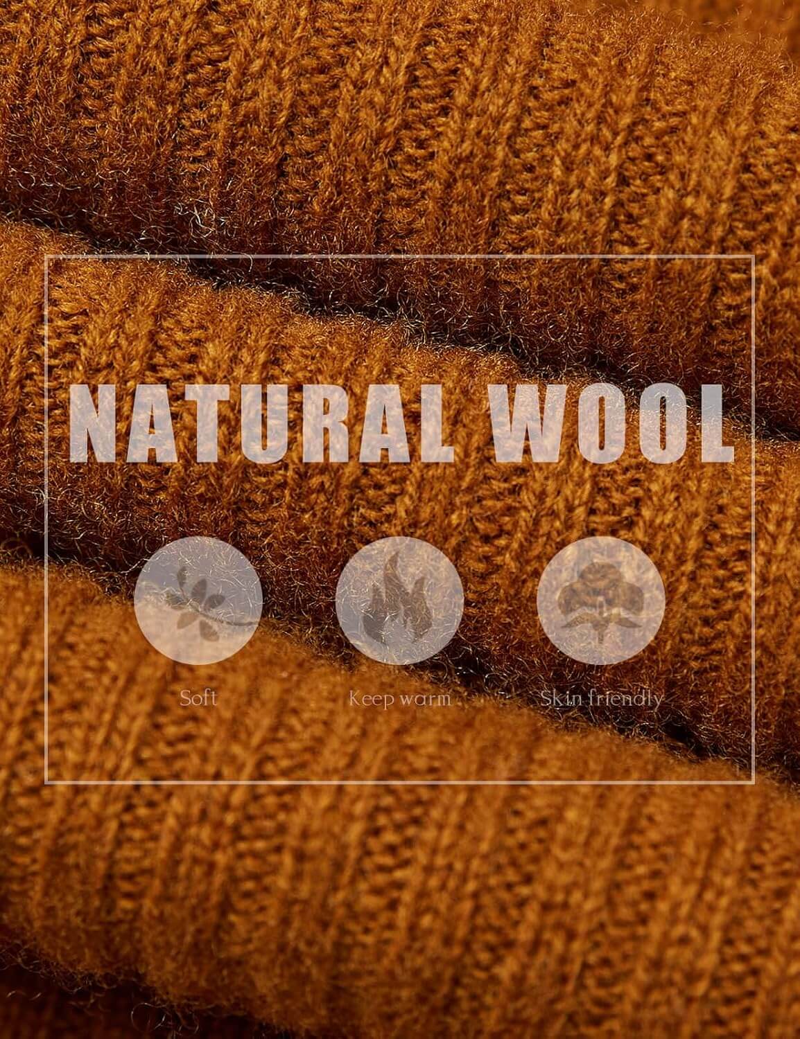 Women's 100% Merino Wool Sweater 2025 Fall Winter Polo Neck Long Sleeve Warm Soft Knit Pulover Sweater