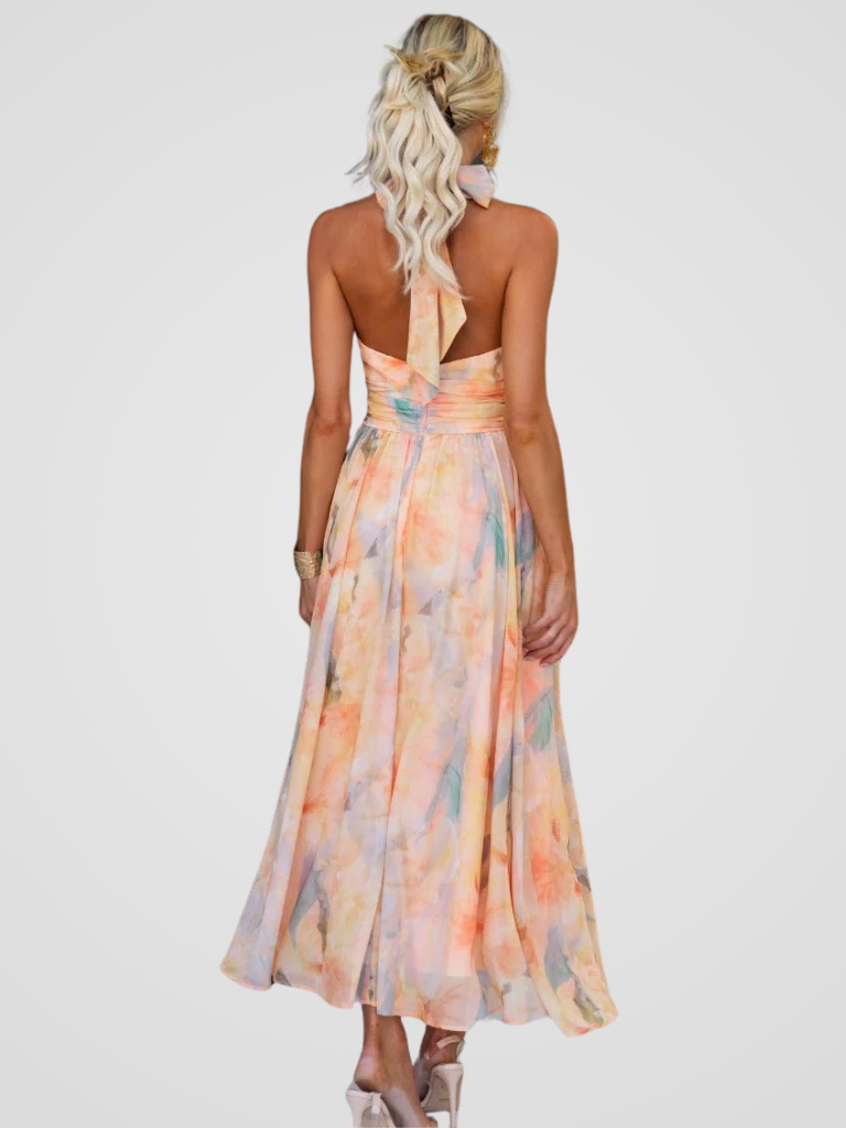Alessia | Peach luxe Jurk