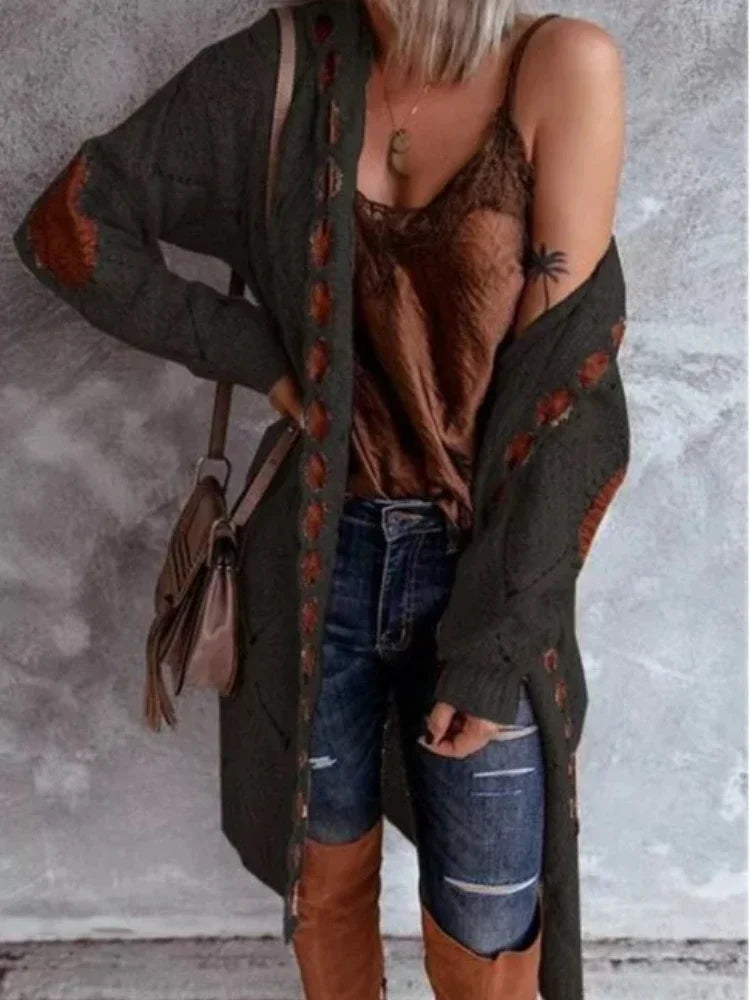Siena | Rustic patch cardigan