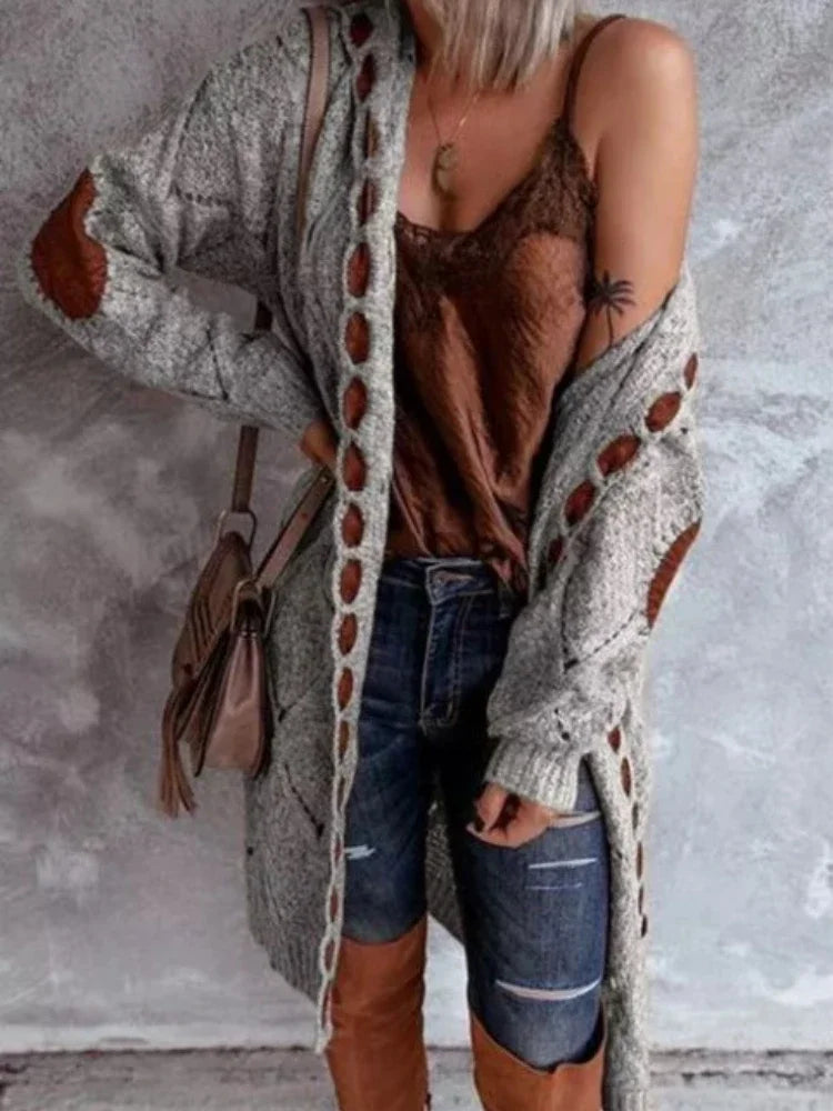 Siena | Rustic patch cardigan
