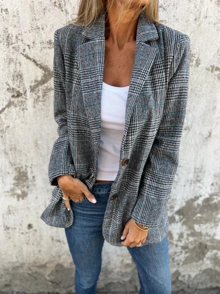 Kyra | Casual geruite blazer