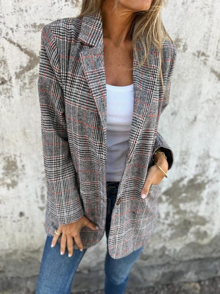 Kyra | Casual geruite blazer