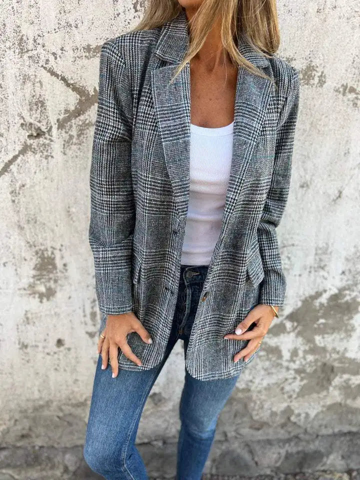 Kyra | Casual geruite blazer