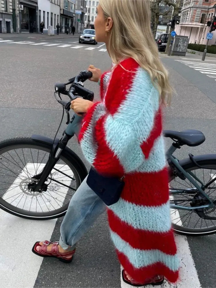 Liora | Striped long cardigan