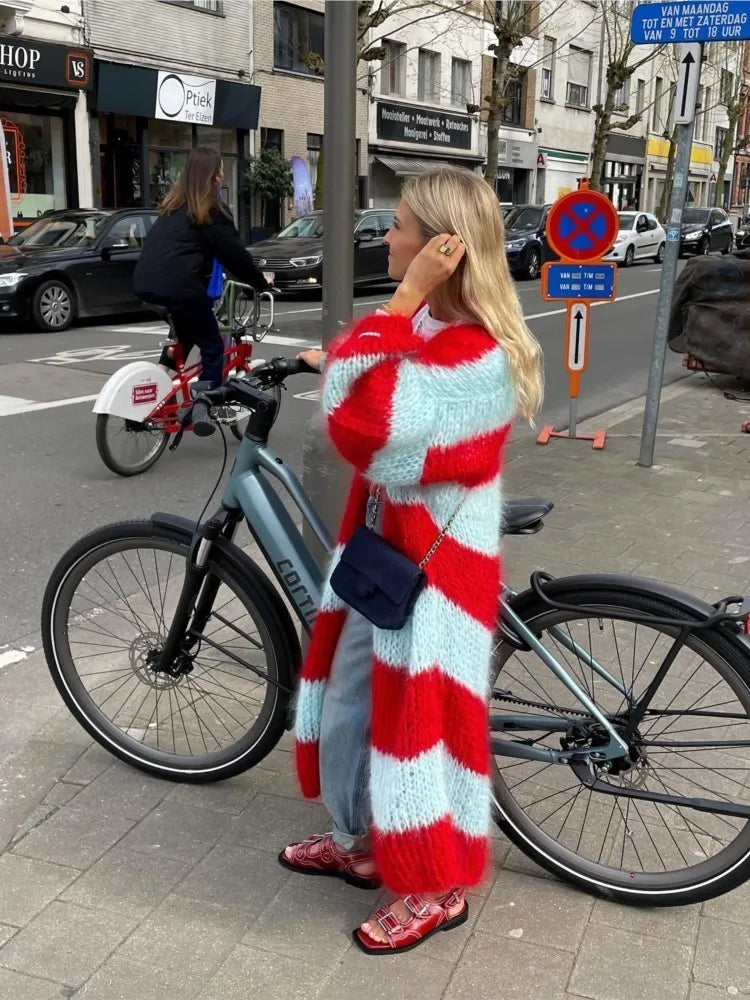 Liora | Striped long cardigan