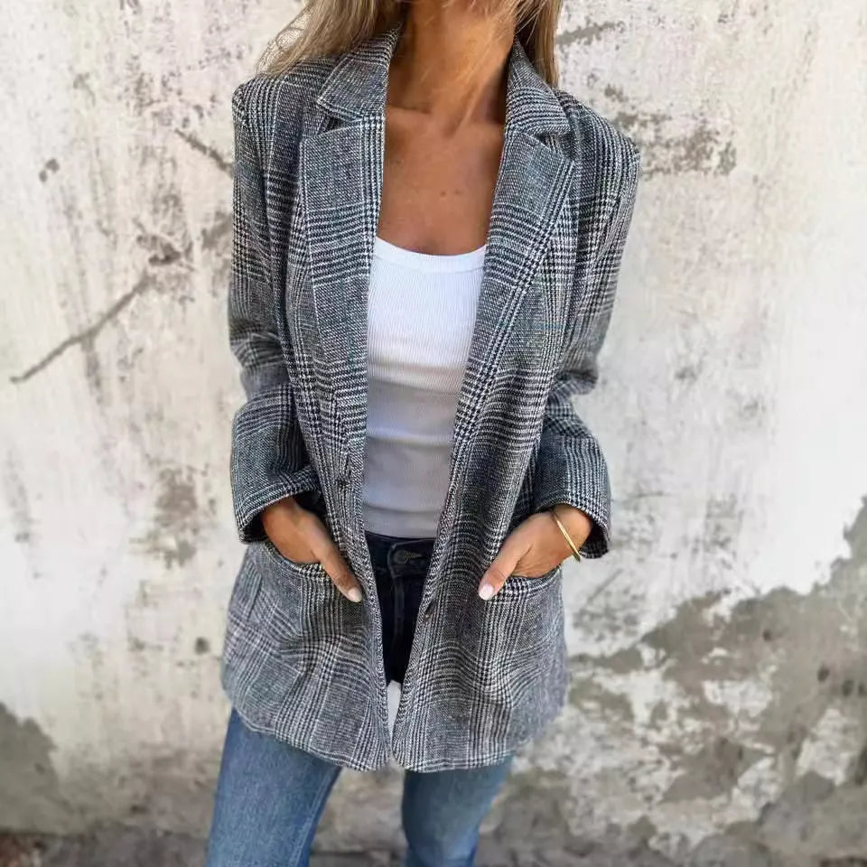 Kyra | Casual geruite blazer