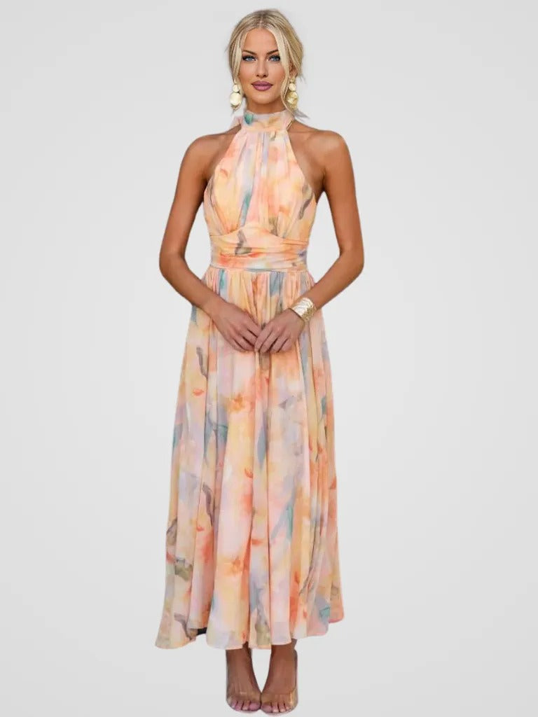 Alessia | Peach luxe Jurk