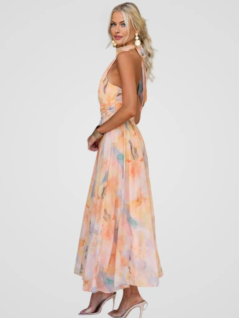 Alessia | Peach luxe Jurk