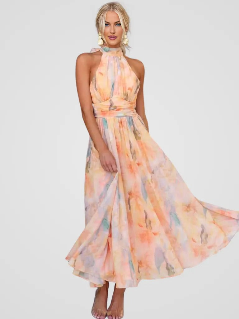 Alessia | Peach luxe Jurk
